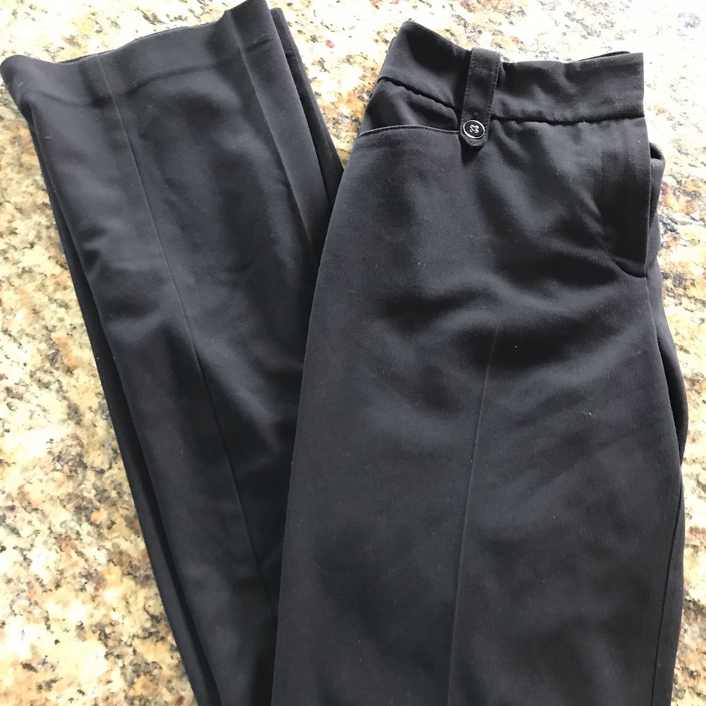 Black straight leg dress pants